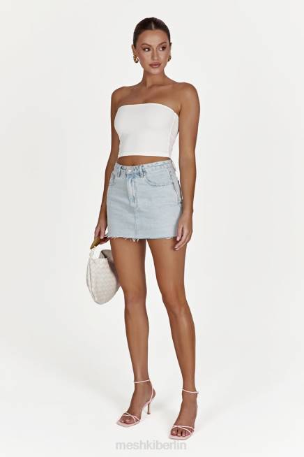 Kleidung Meshki Lennon Jeans-Minirock mit mittlerer Leibhöhe hellblau 2F8B1271