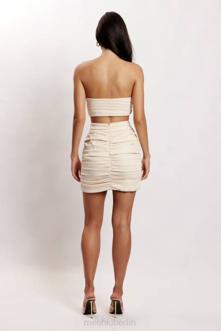 Kleidung Meshki Lola geraffter Minirock Creme 2F8B1565