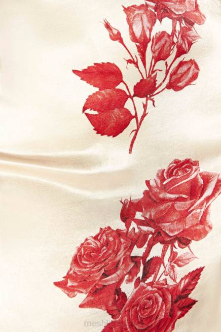 Kleidung Meshki Minirock „Amia“ aus Satin Rosendruck 2F8B1370