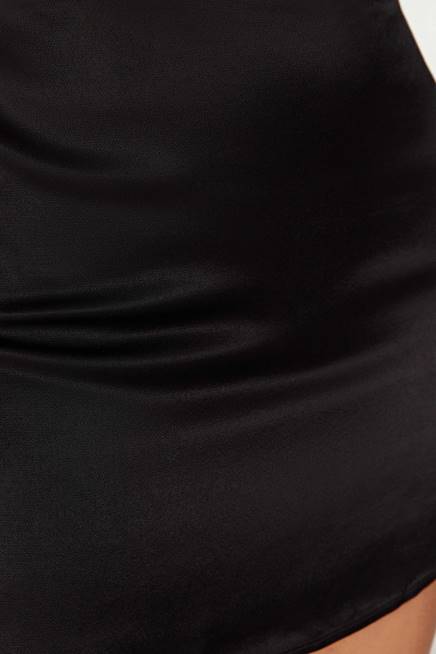 Kleidung Meshki Minirock „Amia“ aus Satin Schwarz 2F8B1385