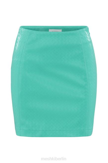 Kleidung Meshki Reagan-Kreuzschraffur-Minirock aus Kunstleder Minze 2F8B1483