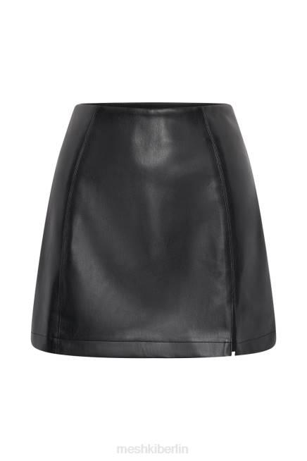 Kleidung Meshki Saylor Minirock aus Kunstleder in A-Linie Schwarz 2F8B1542