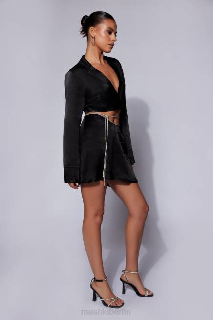 Kleidung Meshki Talulah Mini-Flötenrock mit Diamantbesatz Schwarz 2F8B1544