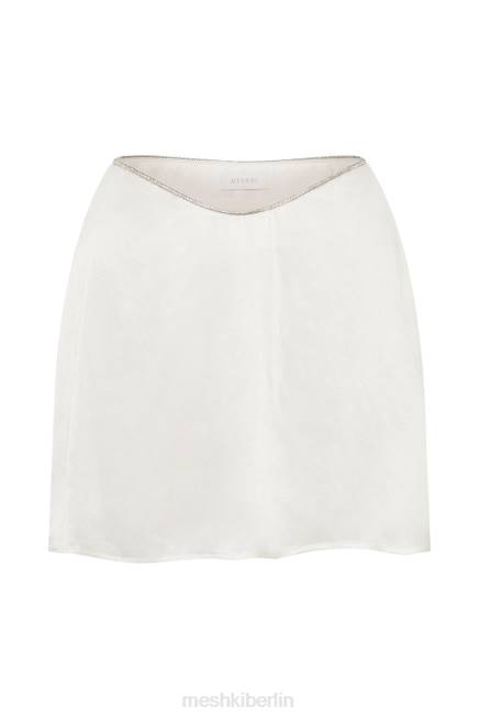 Kleidung Meshki Talulah Mini-Flötenrock mit Diamantbesatz Weiß 2F8B1548