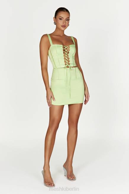 Kleidung Meshki scharlachroter Korsett-Minirock Pistaziengrün 2F8B1432