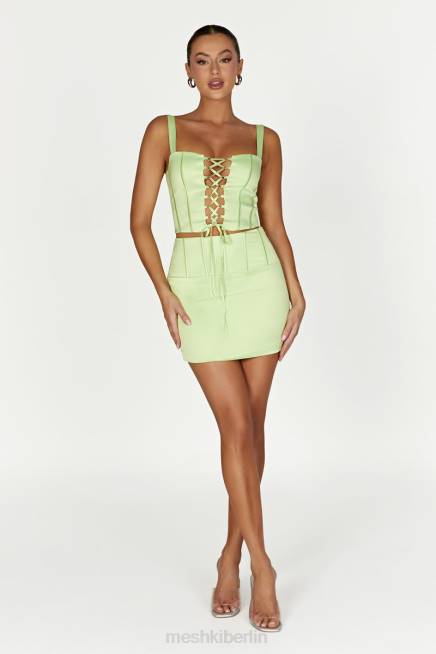 Kleidung Meshki scharlachroter Korsett-Minirock Pistaziengrün 2F8B1432