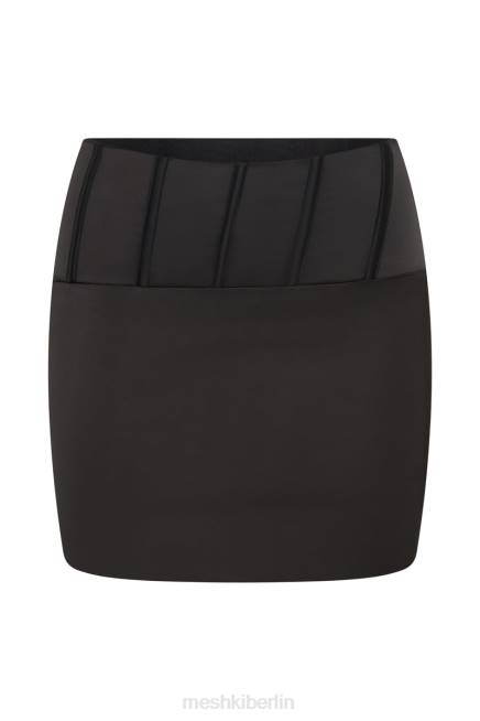 Kleidung Meshki scharlachroter Korsett-Minirock Schwarz 2F8B1516