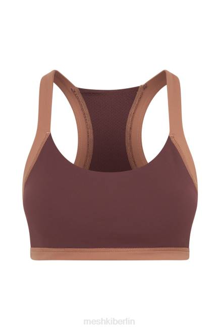 Kleidung Meshki Becca zweifarbiger, kurz geschnittener Sport-BH Mahagoni/Tan 2F8B1038