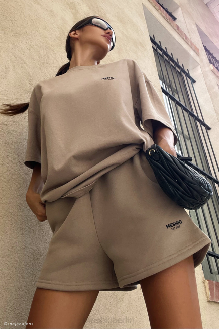 Kleidung Meshki Jaimie übergroßes T-Shirt Zement 2F8B935