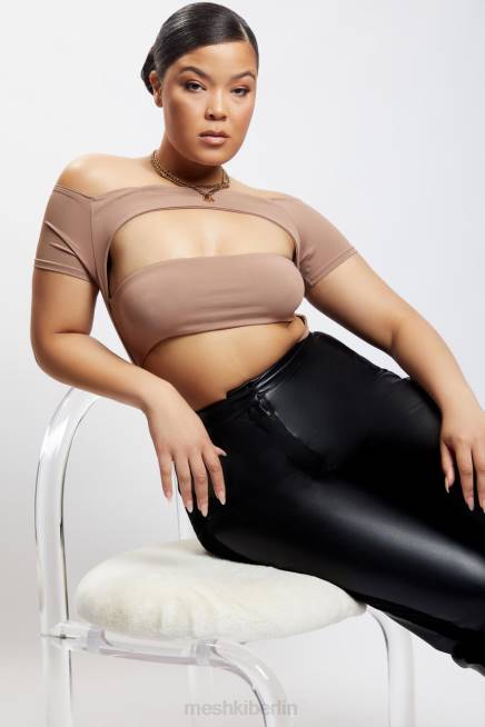 Kleidung Meshki Body mit Breanna-Ausschnitt Hellbraun 2F8B1220