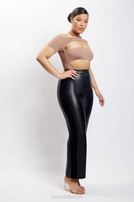 Kleidung Meshki Body mit Breanna-Ausschnitt Hellbraun 2F8B1220