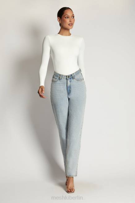 Kleidung Meshki Delilah Langarm-Body mit Rundhalsausschnitt Weiß 2F8B968