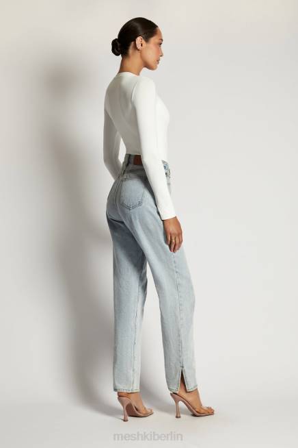 Kleidung Meshki Delilah Langarm-Body mit Rundhalsausschnitt Weiß 2F8B968