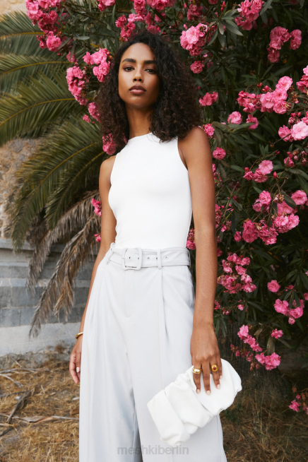 Kleidung Meshki Fiona-Body aus recyceltem Nylon mit tiefem Rückenausschnitt Weiß 2F8B777