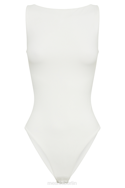 Kleidung Meshki Fiona-Body aus recyceltem Nylon mit tiefem Rückenausschnitt Weiß 2F8B777