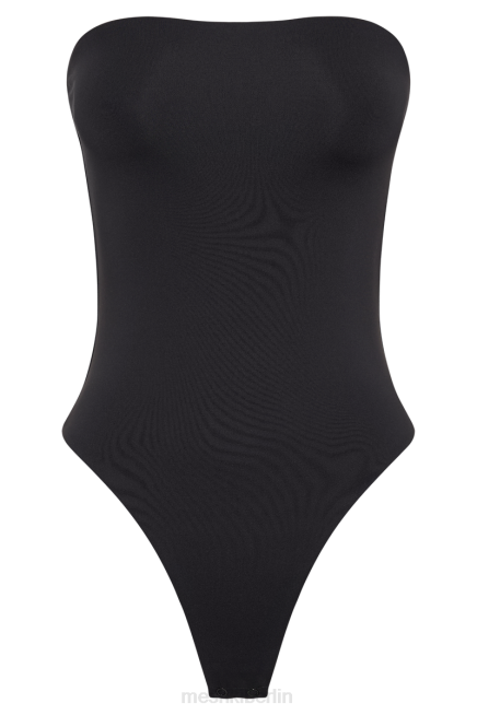 Kleidung Meshki Leighton trägerloser Body aus recyceltem Nylon Schwarz 2F8B776