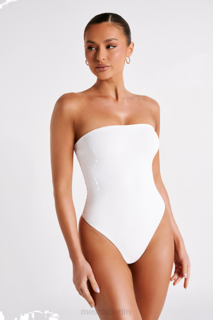 Kleidung Meshki Leighton trägerloser Body aus recyceltem Nylon Weiß 2F8B778