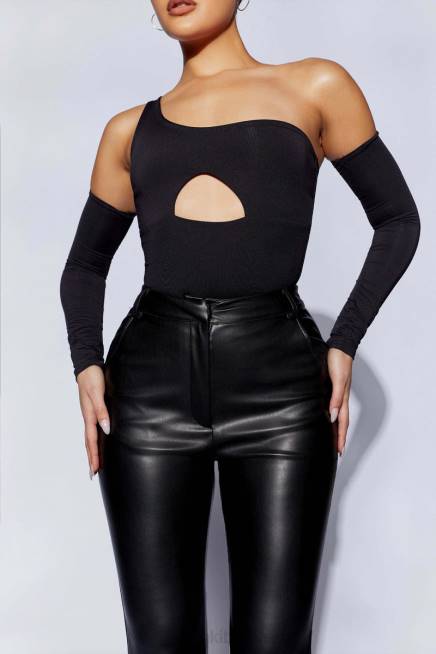 Kleidung Meshki Lexi One-Shoulder-Body mit Cut-Outs Schwarz 2F8B1111