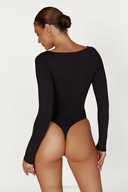 Kleidung Meshki NIA Langarm-Body mit V-Ausschnitt Schwarz 2F8B951