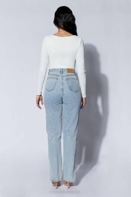 Kleidung Meshki NIA Langarm-Body mit V-Ausschnitt Weiß 2F8B948