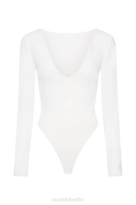Kleidung Meshki NIA Langarm-Body mit V-Ausschnitt Weiß 2F8B948