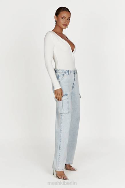 Kleidung Meshki Naomi Langarm-Body Weiß 2F8B925