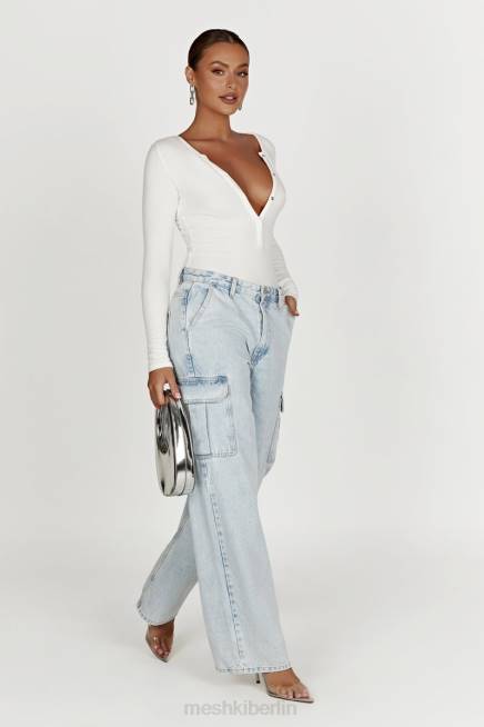 Kleidung Meshki Naomi Langarm-Body Weiß 2F8B925