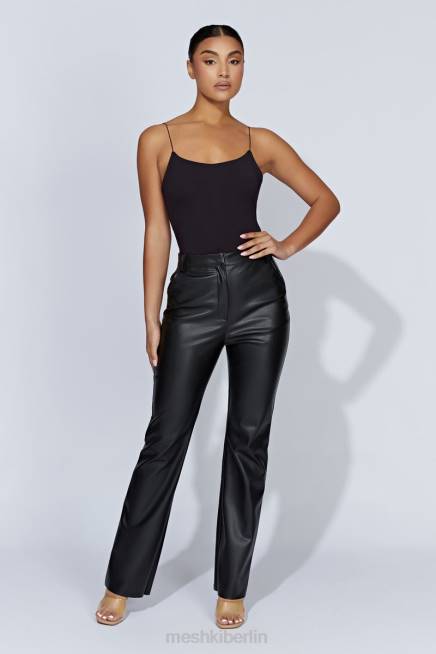 Kleidung Meshki Valeria Body mit tiefem Rücken und dünnen Trägern Schwarz 2F8B887