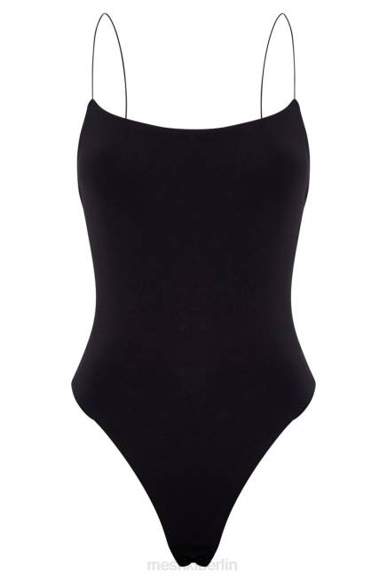 Kleidung Meshki Valeria Body mit tiefem Rücken und dünnen Trägern Schwarz 2F8B887