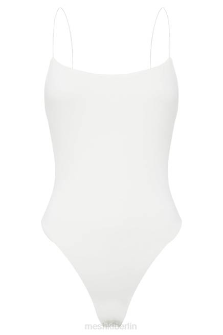 Kleidung Meshki Valeria Body mit tiefem Rücken und dünnen Trägern Weiß 2F8B1086