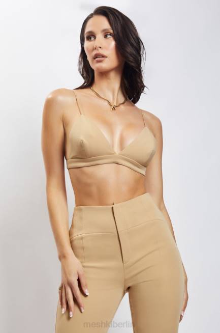 Kleidung Meshki Cynthia Triangel-Bralette Kamel 2F8B1139