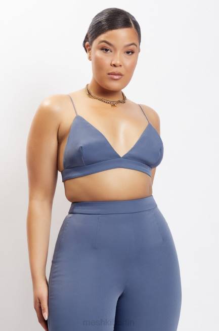 Kleidung Meshki Cynthia Triangel-Bralette Stahlblau 2F8B1137