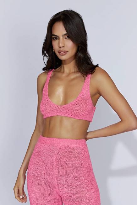 Kleidung Meshki Mary Strick-Bralette Kaugummirosa 2F8B1108