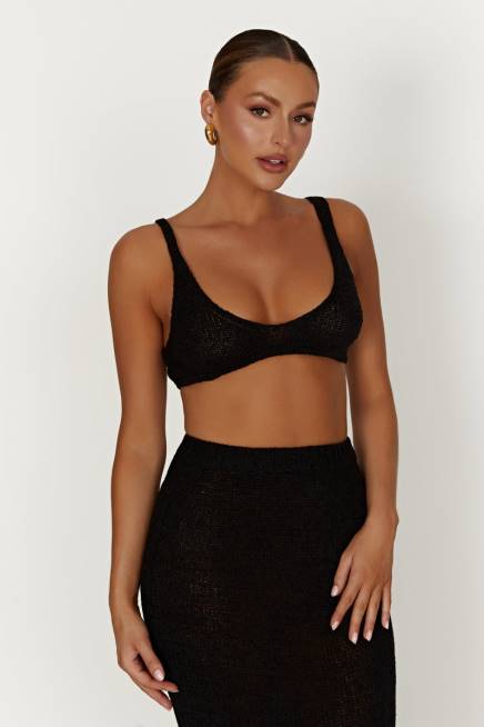 Kleidung Meshki Mary Strick-Bralette Schwarz 2F8B891