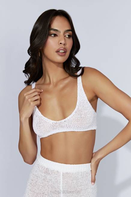 Kleidung Meshki Mary Strick-Bralette Weiß 2F8B890