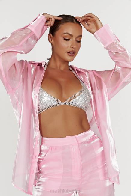 Kleidung Meshki Neva Diamant-Bralette Silber 2F8B884