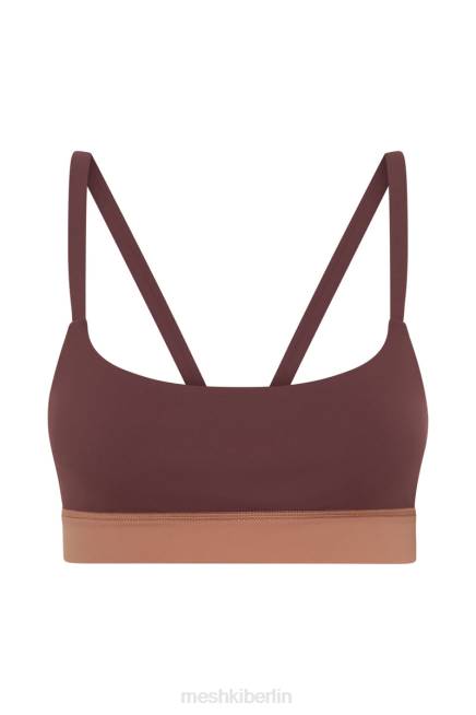 Kleidung Meshki Nickie zweifarbiges Sport-Bralette Mahagoni/Tan 2F8B1064