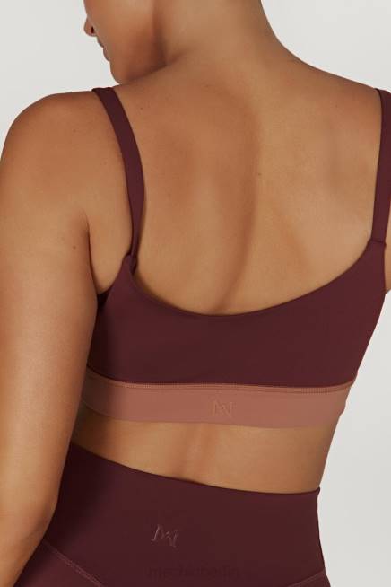 Kleidung Meshki Nickie zweifarbiges Sport-Bralette Mahagoni/Tan 2F8B1064