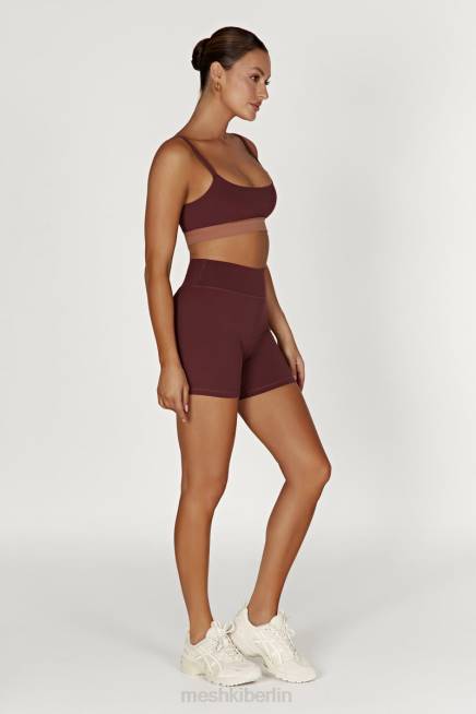Kleidung Meshki Nickie zweifarbiges Sport-Bralette Mahagoni/Tan 2F8B1064