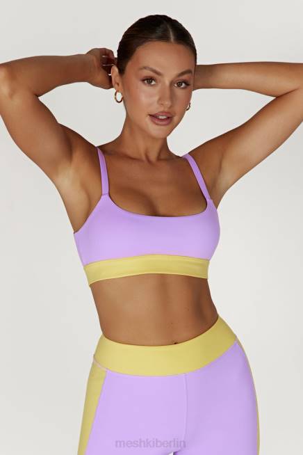 Kleidung Meshki Nickie zweifarbiges Sport-Bralette lila/gelb 2F8B1059