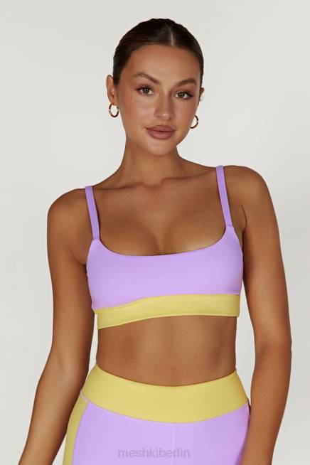 Kleidung Meshki Nickie zweifarbiges Sport-Bralette lila/gelb 2F8B1059