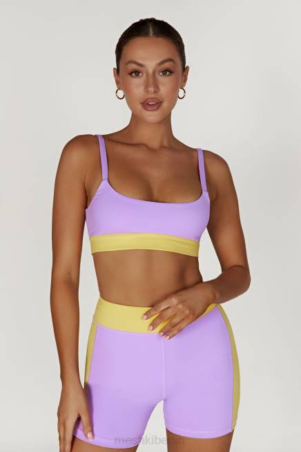 Kleidung Meshki Nickie zweifarbiges Sport-Bralette lila/gelb 2F8B1059
