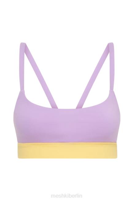 Kleidung Meshki Nickie zweifarbiges Sport-Bralette lila/gelb 2F8B1059