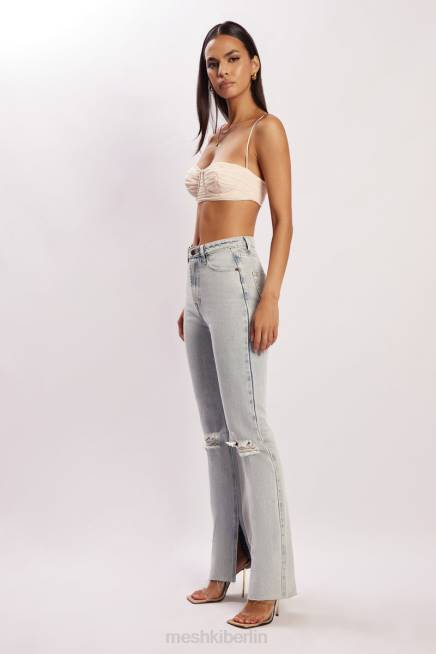 Kleidung Meshki Tessa Mesh-Bralette mit gerafften Körbchen Creme 2F8B1207