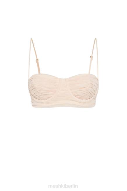 Kleidung Meshki Tessa Mesh-Bralette mit gerafften Körbchen Creme 2F8B1207