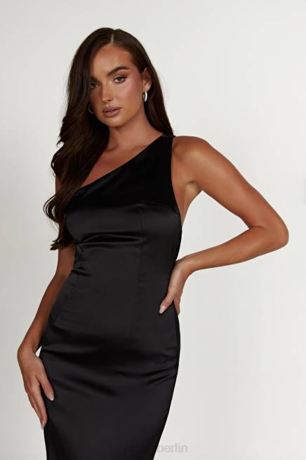 Kleidung Meshki Harper One-Shoulder-Kleid Schwarz 2F8B232