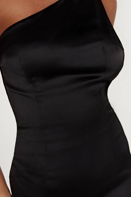 Kleidung Meshki Harper One-Shoulder-Kleid Schwarz 2F8B232