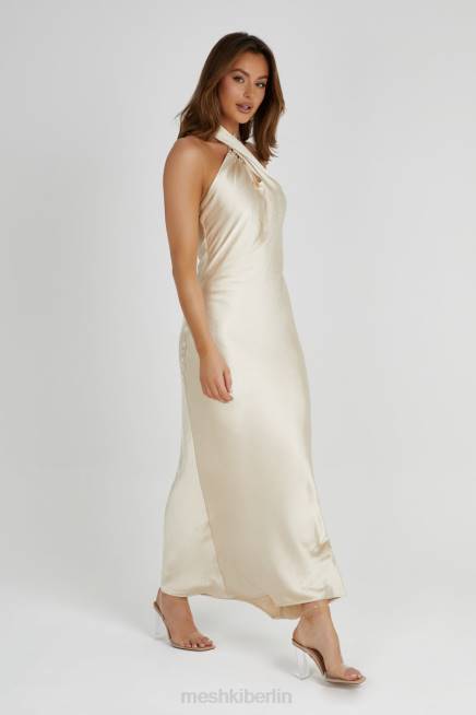 Kleidung Meshki Laura Neckholder-Satinkleid Gold 2F8B313