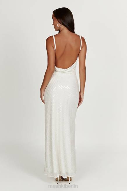 Kleidung Meshki Marise-Paillettenkleid Weiß 2F8B207