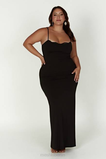 Kleidung Meshki Amorette-Maxikleid mit Spitzenbesatz Schwarz 2F8B287